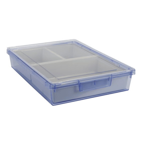 Bin/ Tote/ Tray Divider Kit - Single Depth 3" Bin in Tinted Blue - 3 pack