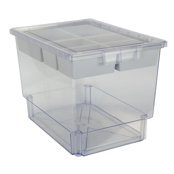 Bin/ Tote/ Tray Divider Kit - Triple Depth 12" Bin in Clear - 3 pack