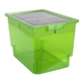 thumbnail image 1 of Bin/ Tote/ Tray Divider Kit - Triple Depth 12" Bin in Neon Green - 3 pack, 1 of 4