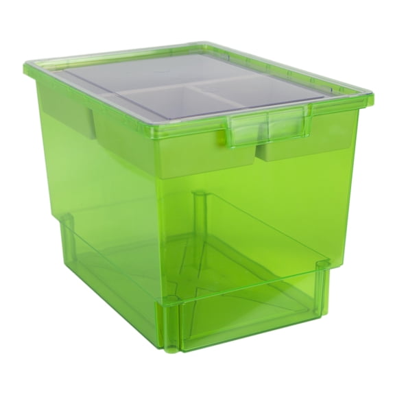 Bin/ Tote/ Tray Divider Kit - Triple Depth 12" Bin in Neon Green - 3 pack