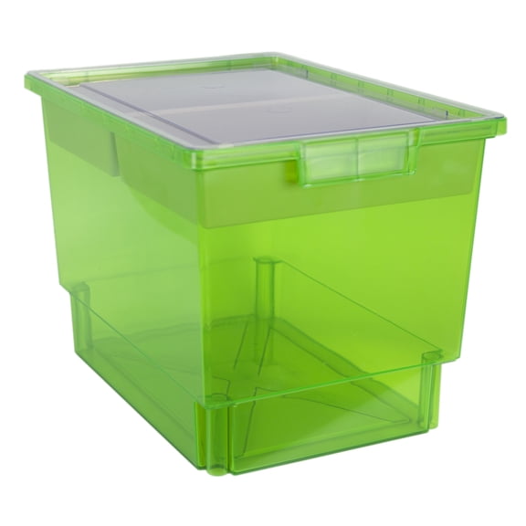 Bin/ Tote/ Tray Divider Kit - Triple Depth 12" Bin in Neon Green - 3 pack