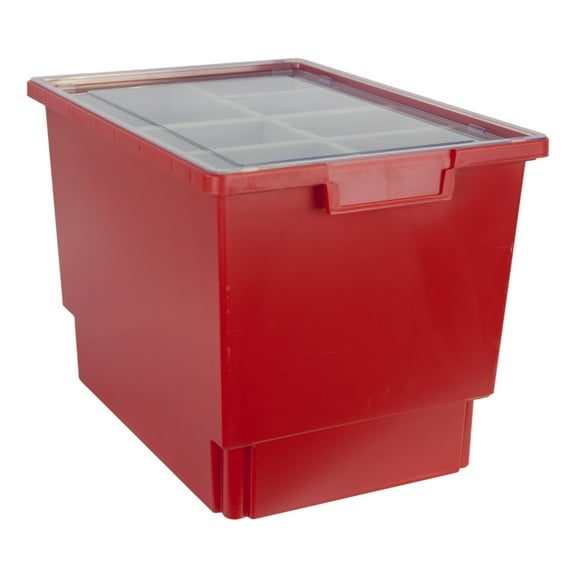 Bin/ Tote/ Tray Divider Kit - Triple Depth 12" Bin in Primary Red - 3 pack