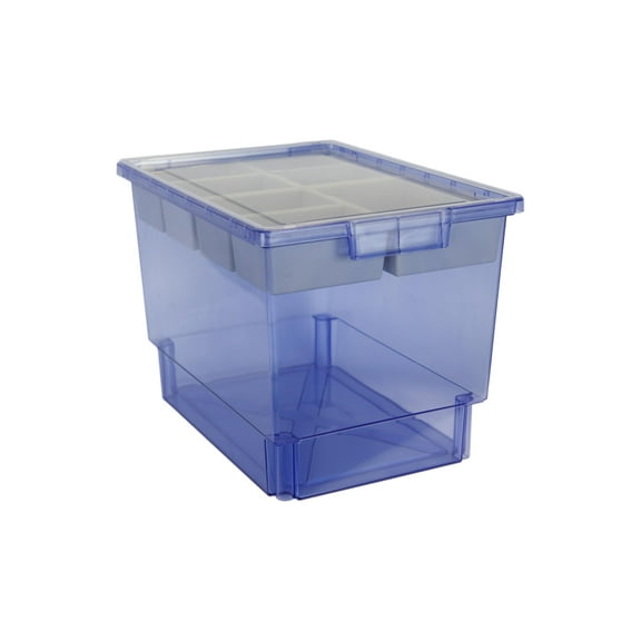 Bin/ Tote/ Tray Divider Kit - Triple Depth 12" Bin in Tinted Blue - 1 pack