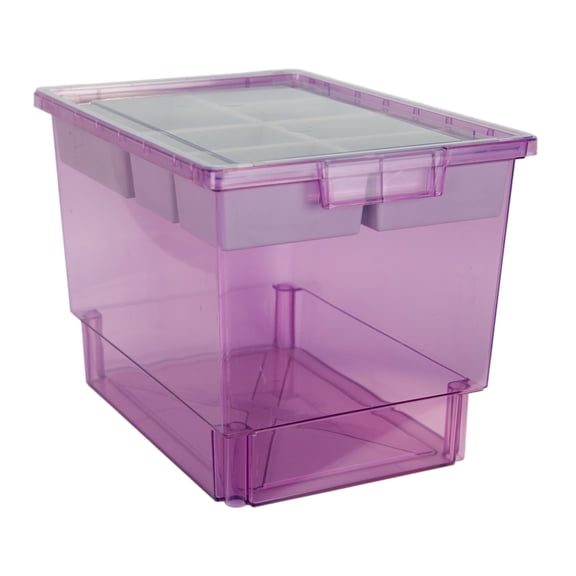Bin/ Tote/ Tray Divider Kit - Triple Depth 12" Bin in Tinted Purple - 1 pack