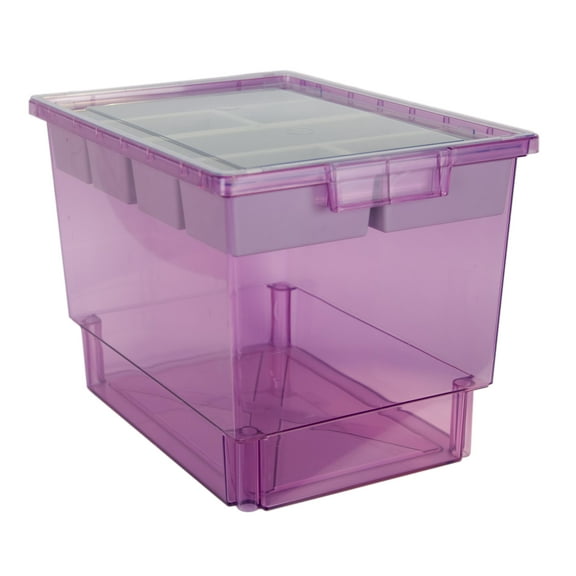 Bin/ Tote/ Tray Divider Kit - Triple Depth 12" Bin in Tinted Purple - 1 pack