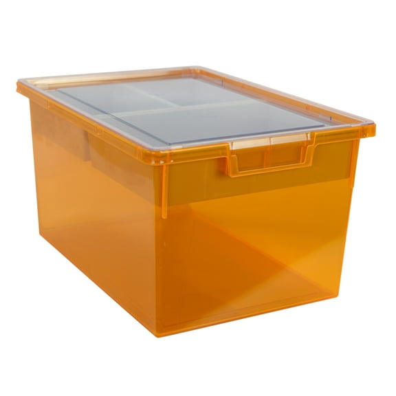 Bin/ Tote/ Tray Divider Kit - Triple Depth 9" Bin in Neon Orange - 3 pack