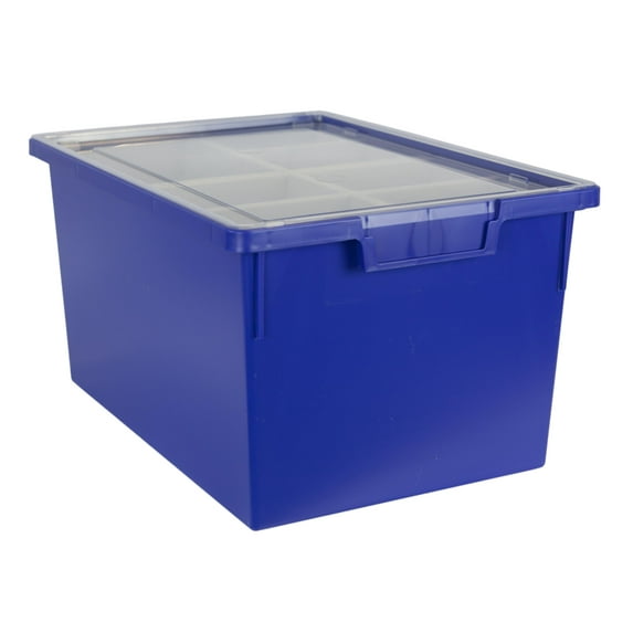 Bin/ Tote/ Tray Divider Kit - Triple Depth 9" Bin in Primary Blue - 3 pack