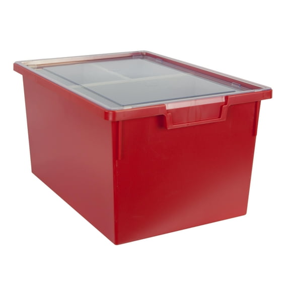 Bin/ Tote/ Tray Divider Kit - Triple Depth 9" Bin in Primary Red - 3 pack