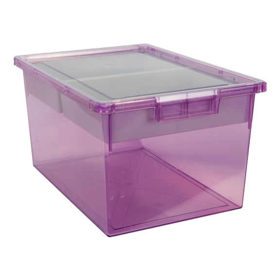 Bin/ Tote/ Tray Divider Kit - Triple Depth 9" Bin in Tinted Purple - 3 pack