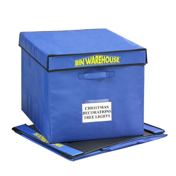 Bin Warehouse Fold-A-Tote, 22-Gallon Capacity, 15 1/2" x 16 1/2" x 20", Blue, Pack Of 4