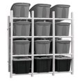 Bin Warehouse Rack 12 Tote Storage System PVC Wall Mounted Shelving ...