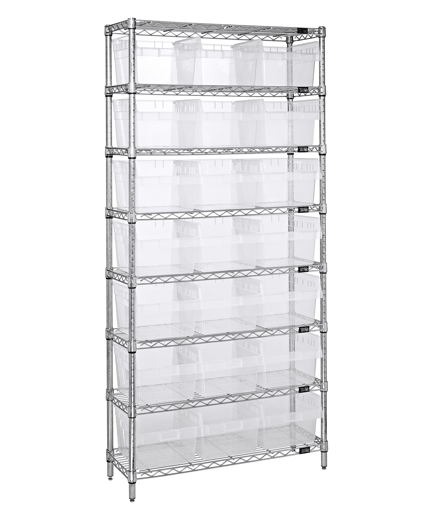 Quantum Storage Systems WR8-809CL Wire Heavy Duty 8 Shelves 74" H x 36
