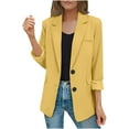 thumbnail image 1 of BinBiL Cardigans for Women Clearance Blazers for Women Business Casual,Fall Fashion Padded Shoulder office Suits Single Breasted Jacket with Pockets, 1 of 8