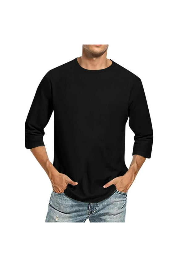 Crew Neck Tees Premium Men's T-Shirts - Soft and Fit Mens T-Shirt - Casual Stylish Tee for Men Black 4(M)