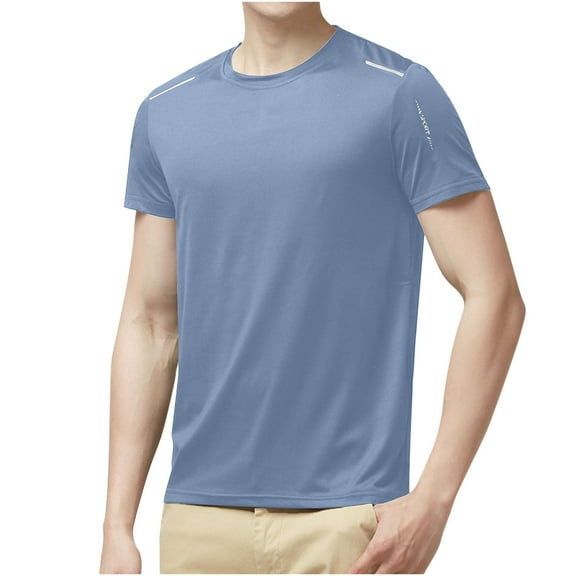 BinBiL Crew Neck Tees Premium Men's T-Shirts - Soft and Fit Mens T-Shirt - Casual Stylish Tee for Men Light Blue M(M)