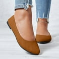 thumbnail image 1 of BinBiL Flats for Women Comfortable Solid Color Soft Flats Square Toe Ballet Casual Work Shoes Dressy Slip-ons Loafers Yellow 9.5(43), 1 of 6