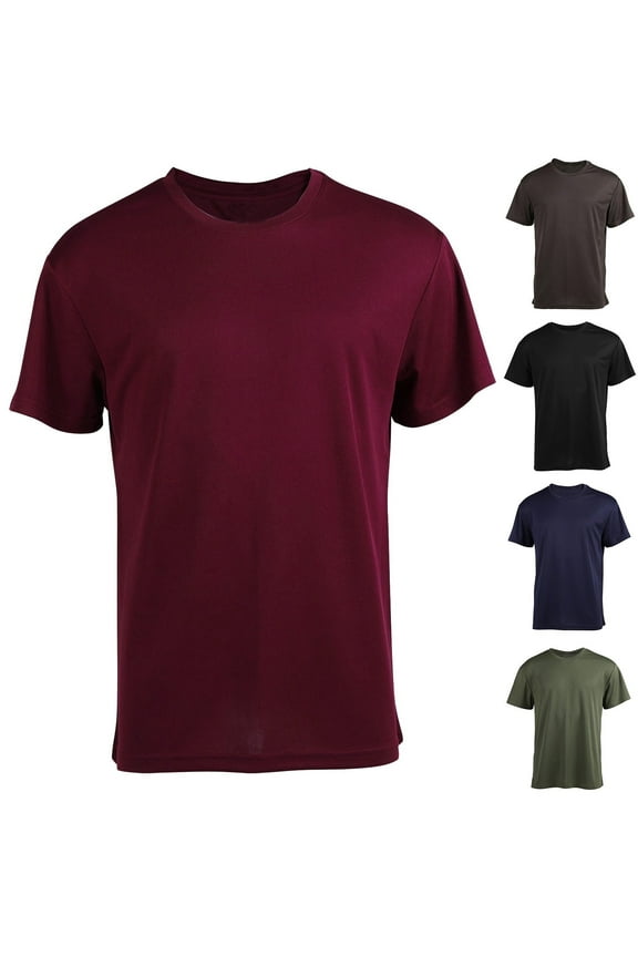 Fresh Clean Threads Crew Neck T-Shirt - Pre Shrunk Soft Fitted Premium Tee - Men’s T- Cotton Poly Wine 10(XL)