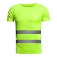 thumbnail image 1 of BinBiL High Visibility Shirts Quick Dry Safety T Shirts with Reflective Strips and Pocket Short Sleeve Mesh Hi Vis Construction Work Class 2 Shirt for Men/Women Yellow, Green L(L), 1 of 4