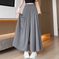 thumbnail image 1 of BinBiL Ladies' Solid Color Versatile High Waist Wide Leg Pants Skirt Pants Gray L(L), 1 of 3