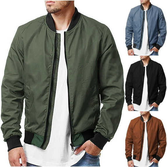 BinBiL Men Bomber Jacket Lightweight Windbreaker Jackets Casual Softshell Flight Fashion Winter Fall Coat with Pocket Coffee XL(XL)