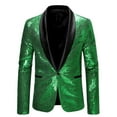 thumbnail image 1 of BinBiL Men Jackets Clearance Sale Men'S Dancing Party Performance Costumes Able Personality Hot Stamping Bright Color Pocket Casual Cool Single List Two Button Suit Jacket, 1 of 7