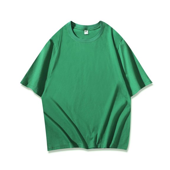 BinBiL Men's Casual Round Neck Solid Color T Shirt Fashion Short Sleeve Washed Cotton Retro Distressed Tee Pullover Top Green S(S)