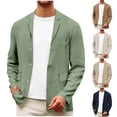 thumbnail image 1 of BinBiL Men's Casual Sport Coat Lightweight Linen Blazer One Button Business Suit Jackets Stylish Daily Suits Yellow XL(XL), 1 of 7