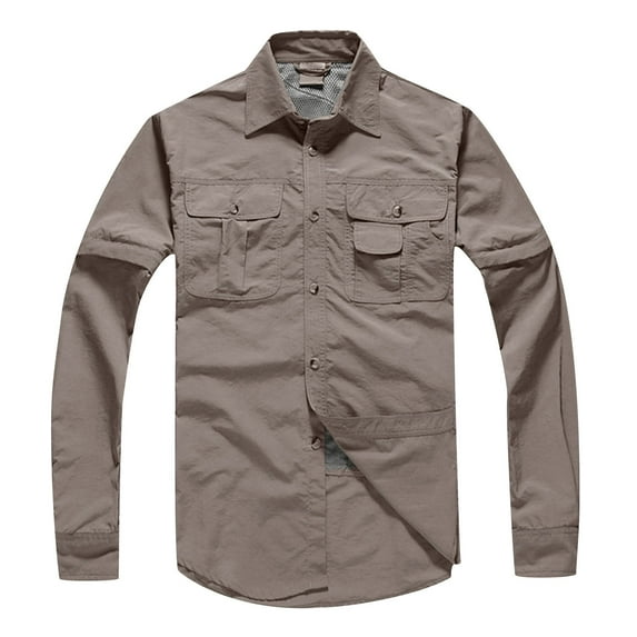 BinBiL Men's Long Sleeve Clearance Men Casual Sun Protection Fishing Shirts Long Sleeve Turndown Quick-drying with Buttons and Pockets Coat
