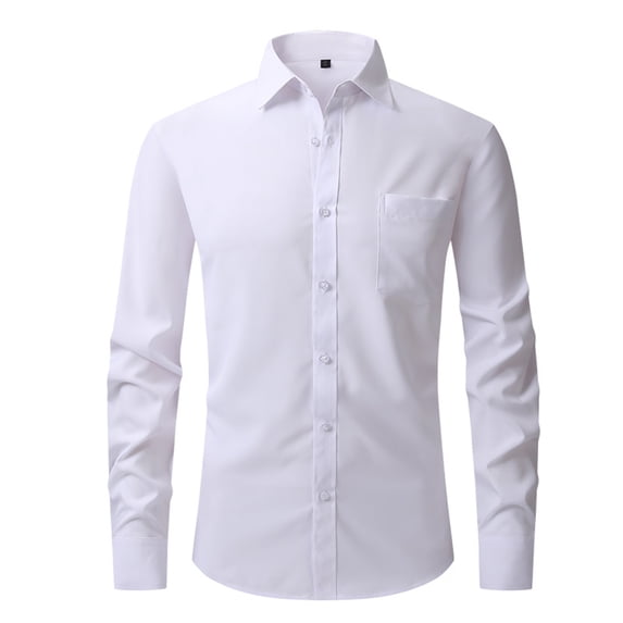 BinBiL Men's Long Sleeve Clearance Men's Urban Stylish Business Slim Fit Long Sleeve Button Up Dress Shirt with Pocket Oxford Shirt in Regular Fit
