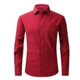 thumbnail image 1 of BinBiL Men's Long Sleeve Clearance Men's Urban Stylish Business Slim Fit Long Sleeve Button Up Dress Shirt with Pocket Oxford Shirt in Regular Fit, 1 of 3