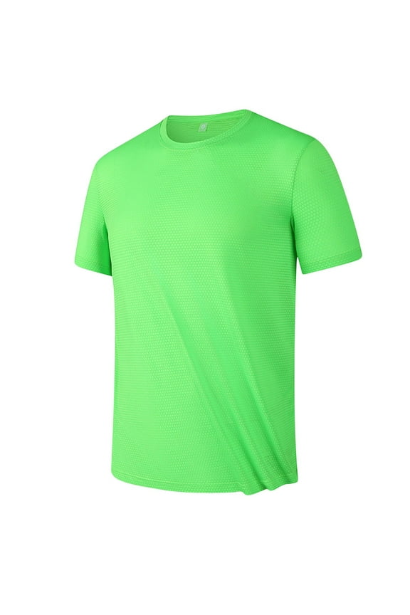 Men's Sun Shirts Short Sleeve UPF 50+ UV Protection Swim Shirts Rash Guard Quick Dry Workout Gym Athletic T-Shirts Green-C 6(M)