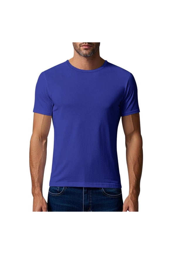 Crew Neck Tees Premium Men's T-Shirts - Soft and Fit Mens T-Shirt - Casual Stylish Tee for Men Blue XL(XL)
