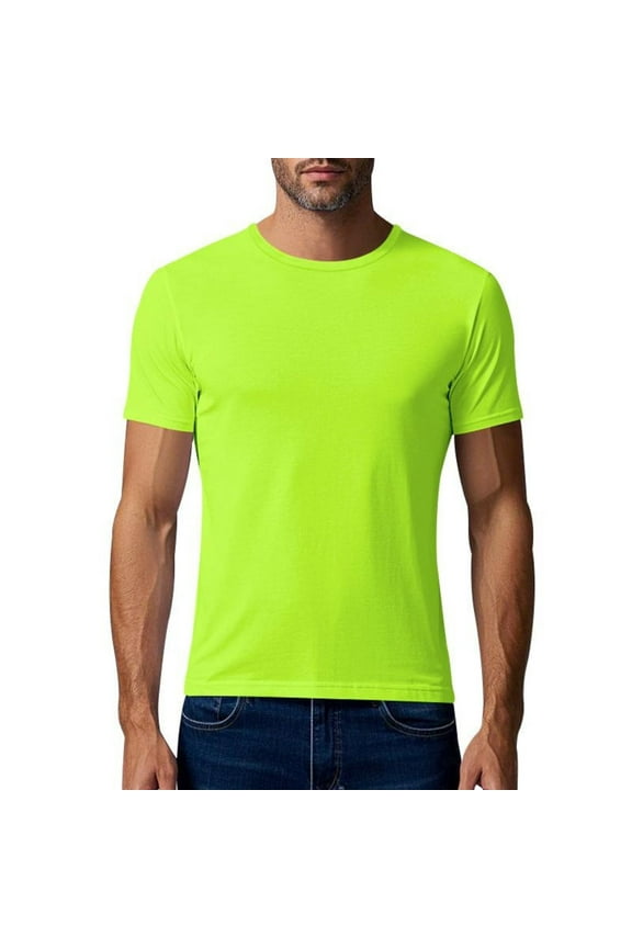 Men's Swim Shirt Short Sleeve UPF 50+ Sun Protection SPF UV Moisture Wicking Lightweight Quick Dry Rash Guard Fluorescent Green XXL(XXL)