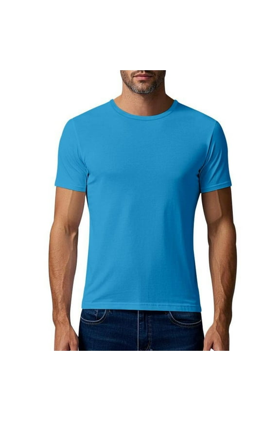 Men's Swim Shirt Short Sleeve UPF 50+ Sun Protection SPF UV Moisture Wicking Lightweight Quick Dry Rash Guard Light Blue XL(XL)