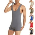 thumbnail image 1 of BinBiL Men's Tank top One Piece Wrestling Singlet Bodysuit Leotard Underwear Red 10(XL), 1 of 6