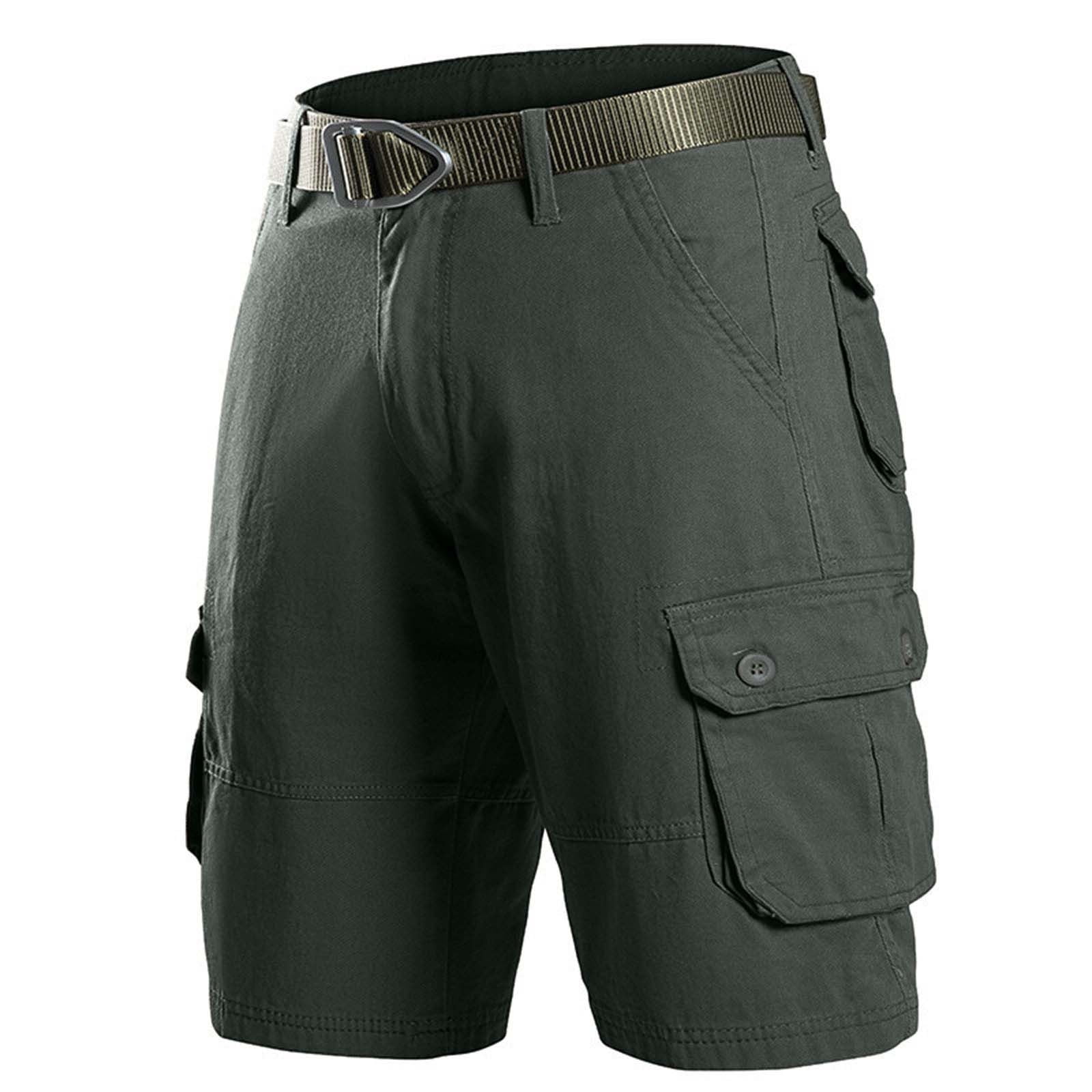 BinBiL Men's Twill Cargo Shorts Below Knee Cotton Relaxed Fit Casual ...