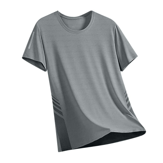 BinBiL Men's Ultra Soft Bamboo Viscose T-Shirt Curve Hem Lightweight Cooling Short/Long Sleeve Casual Basic Tee Shir Gray XXXXXL(XXXXXL)