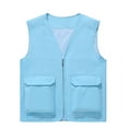 thumbnail image 1 of BinBiL Mens Casual Lightweight Outdoor Vest Fishing Work Safari Travel Photo Cargo Vest Jacket Multi Pockets for Men Light Blue L(L), 1 of 7