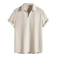 thumbnail image 1 of BinBiL Mens GOLF Shirts V Neck Textured GOLF Shirt Quick-Dry Golf Shirts Beige L(L), 1 of 4