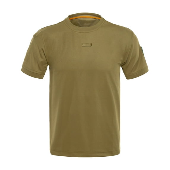 BinBiL Mens Henley Shirts Short Sleeve Summer Casual Classic Cotton T Shirts Pocket Button Shirt Khaki XXL(XXL)