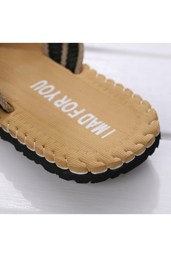 Mens Leather Flip Flops, Thong Sandals Comfort Slippers for Beach