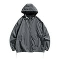 thumbnail image 1 of BinBiL Mens Lightweight Full Zip Sun Protection Hoodie Jackets Long Sleeve Hiking Outdoor Performance Shirt Sunscreen Suit Long Sleeved Hooded Casual Jacket Dark Gray 10(XL), 1 of 6