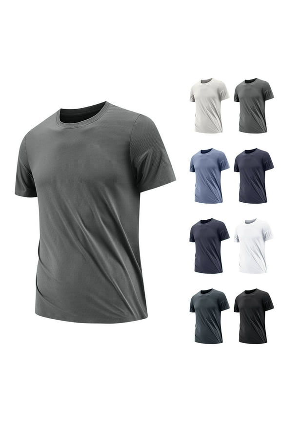 Mens Plain Cotton Shirts Short Sleeve Casual Crew Neck T-Shirts Hipster Hip Hop Longline Tees Drop Cut Curved Hem White XL(XL)