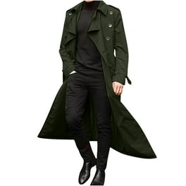 JUUYY Men's Trench Coat Fashion Easy Notch Lapel Business