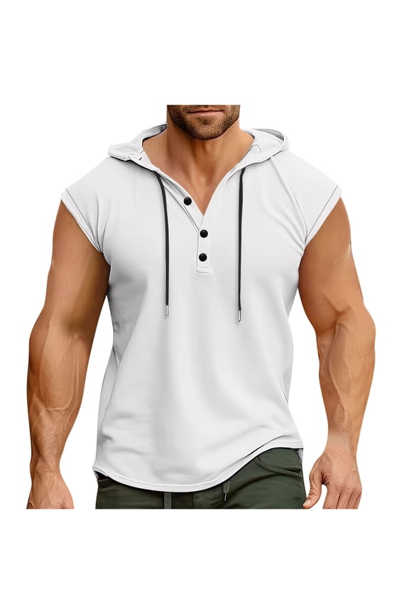 Moisture Wicking Tech Quick Dry Sleeveless Shirts Mesh Hoodie Active Athletic Tank Tops White S(S)