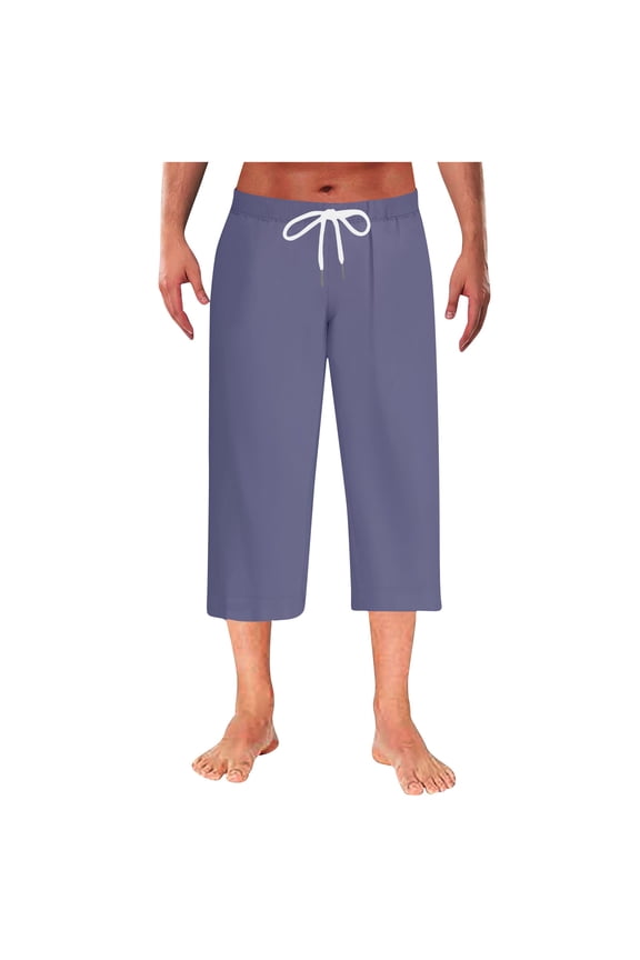 Pants Drawstring Soft Capri Sleepwear Pants Wide Leg ,Viscose made from Purple XXXL(XXXL)