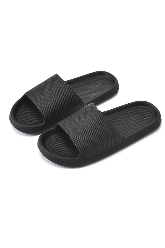 Pillow Slippers for Women and Men | House Slides Shower Sandals | Cushioned Thick Sole Black 10(44)