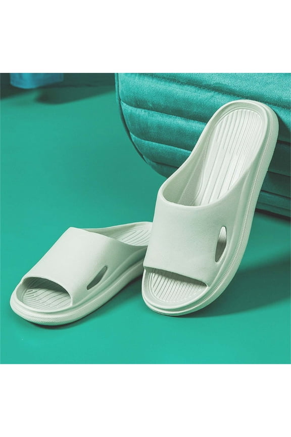 Pillow Slippers for Women and Men | House Slides Shower Sandals | Cushioned Thick Sole Green 8.5(40-41)