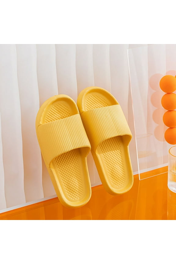 Pillow Slippers for Women and Men | House Slides Shower Sandals | Cushioned Thick Sole Yellow 5.5(36)