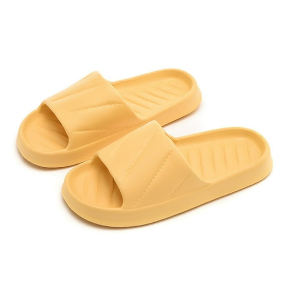 BinBiL Pillow Slippers for Women and Men | House Slides Shower Sandals | Cushioned Thick Sole Yellow-I 41